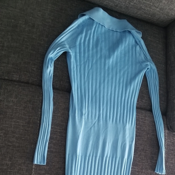 Rag and bone clingy collared blue dress - Picture 6 of 6